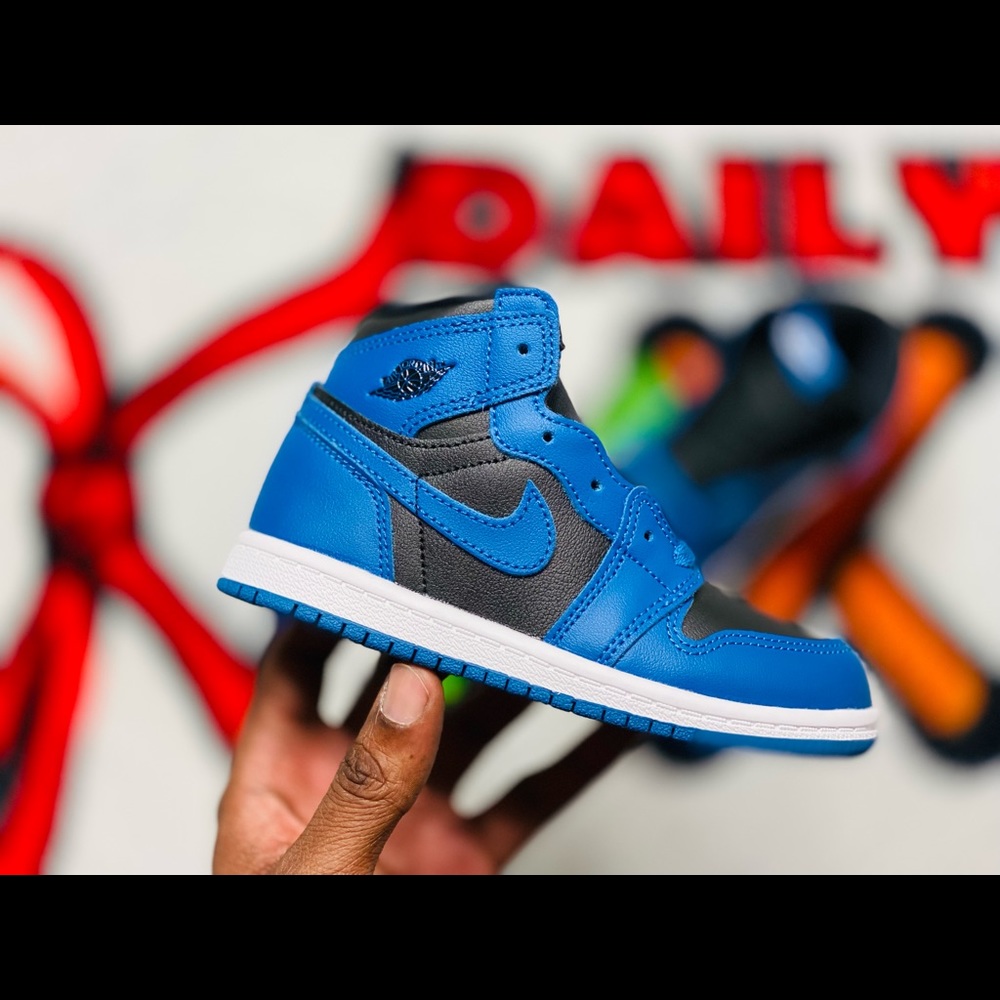 Kids Air Jordan 1 Hi Dark Marina Blue Toddler